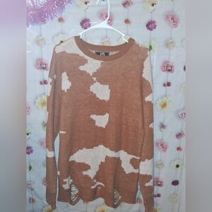 Lucky & Blessed L&B  Sweater   Sweater Fall Tan/White EUC Small